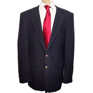 Alexandre London Savile Row Mens Navy Blue Blazer Jacket Sport Coat 40L